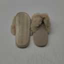 Evshine Women's Fuzzy Slippers Cross Band Memory Foam House Slippers Open Toe 42-43