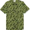 Amazon Essentials Mens Slim-Fit Short-Sleeve Two-Pocket Utility Shirt (Medium, Green Camo Print)