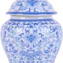 XINGYAN Chinoiserie Blue and White Porcelain Mini Ceramic Ginger Jars with Lid Ancient Chinese,Oriental Style,Decorative and Storage Jars (Mini utmost jar)