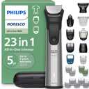 Norelco Philips All-in-One 9000 Series 23-Piece Trimmer - Electric Shaver and Clipper for Face, Beard, Head & Body, Self-Sharpening Full Metal Blades, 29 Length Settings (0.5-16 mm), MG9575/49 (Steel)