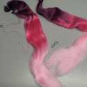 Pink Ombre Braiding Hair Extension for Braids Synthetic Braid Ponytail Extensions with Elastic Tie Fashion Festival Rave Hair Accessories(Pack of 2)