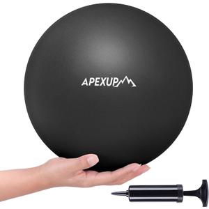 APEXUP 9 Inch Pilates Ball Small Exercise Ball for Yoga, Fitness, Balance, Core Workout, Physical Therapy (XXS (9") 23cm, Black)