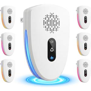 6 Packs Ultrasonic Pest Control Repeller,Upgraded Spider Repellent Indoor for Mosquito, Mice, Spider, Ant,Ultrasonic Plug in Mouse Repeller for Rodent,Roach,Bugs,Fly,Rat,3 Mode Switching House D1