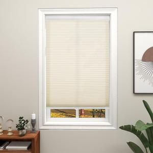 Changshade Cordless Cellular Shades, Light Filtering Honeycomb Blinds for Indoor Windows Bedroom, Pull Down Pleated Accordion Blind Easy Install, Shade Size 34" Wx64 H, Beige