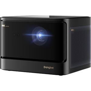 Dangbei DBOX02 Laser Projector 4K GTV, 2450 ISO Lumens, Netflix Officially Licensed, Blu-ray 3D, Home Theater Projector with WiFi and Bluetooth, HDR10+, 200-inch Picture, 2x12W DTS:, Dolby Audio