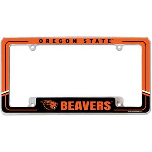 Rico Industries NCAA Two-Tone 12" x 6" Chrome All Over Automotive License Plate Frame for Car/Truck/SUV