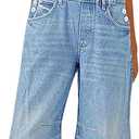 Yoeasy Womens Denim Bib Overalls Barrel Wide Leg Baggy Adjustable Strap Denim Pants Jumpsuits with Pockets (Large, Light Blue