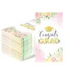 3 x 100 Pcs Class of 2026 Graduation Napkins, Floral Graduation Party Napkins, Wildflower Disposable Congrats Grad Cocktail Napkin Paper Dinner Hand Towels for 2026 High School College Grad Party Decor