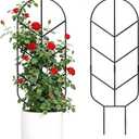 2 Pack 30'' Large Metal Plant Trellis for Climbing Plants, Tall Plant Support for Indoor & Outdoor Use, Modern Decorative Trellis for Potted Plants (2 Pack)
