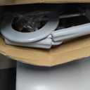 Drive Medical 11148-1 Folding Steel Bedside Commode Chair, Portable Toilet, Supports Individuals Weighing Up To 350 Lbs, with 7.5 Qt. Bucket and 13.5 Inch Seat, Grey