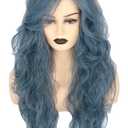 Topcosplay Women Wigs Wicth Ghost Wig Afro Blue Grey Long Cosplay Halloween Costume Party Wig
