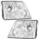 Halogen Headlights for 2002-2005 Ford Explorer NON-SPORT models | NOT Fit Sport and Trac Models, Clear Lens Chrome Housing Amber Reflector, Left+Right Side, Plug-and-Play, OEM: 1L2Z13008AB