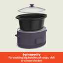 bella 6.0 Qt Programmable Slow Cooker, Ceramic Nonstick Coating, Adjustable Temperature & Cooking Times, Dishwasher Safe Stoneware Pot & Tempered Glass Lid, Tangle Free Cord Wrap, Plum, 6 Quarts