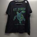 St John USVI Sea Turtle Retro Mens Womens Vacation Souvenir T-Shirt (Small, Black)