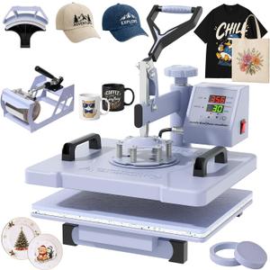Seeutek Heat Press Machine, 5 in 1 Heat Press for T Shirts, Mug, 12x15 Inch