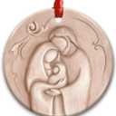 5 x Holy Family Tradition Ornament 2025 - Religious Nativity Scene Ornament, Christian Holiday Keepsake Gift - Mary, Joseph & Baby Jesus Ceramic Christmas Tree Hanging Decor