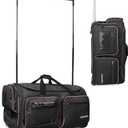 Fanwoli 28" Dance Bag with Garment Rack | Upgraded Stable System & Fabric | More Lightweight & Wear-Resistant | Ideal Competition Rolling Duffle Bag | Black/Pink Trim