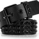 Studded Belt for Women and Men Goth Metal Punk Belt Scene Style Cool Belts for Jeans (Fits Natural Waist 27-32")