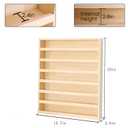 7 Layers Wood Washi Tape Box Organizer and Storage with Hanging Hook, Desktop Tape DIY Sticker Roll Holder, Divider Closet Container Holder for Sewing and Thread