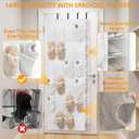 40-50 Pairs Over the Door Shoe Organizer, Large Double-Sided Pockets Hanging Shoe Rack, Space-Saving Closet Door Organizer Fits Boots,Sneakers or Larger Shoes,Shoe Storage for Bedroom, Closet,Entryway