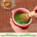 Pink Matcha Whisk Set, 8 Pcs Ceramic Matchas Set Includes Bowl, Whisk and Holder, Scoops, Bamboo Scoop, Scoop Rest, Sifter and Tea Towel, Kit for Matcha-Lovers