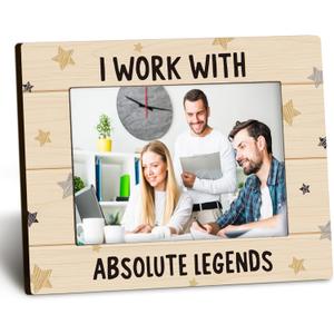DUXMNAMG Coworkers 8x10 Picture Frame, Office Picture Frame, Funny Coworker Gift for Women Men, Corporate Gifts for Coworker, I Work with Absolute Legends Photo Frames 5x7 for Office Desk Decor