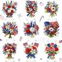 Kosiz 9 Pcs 4th of July Diamond Painting Tabletop Decor Patriotic Diamond Art Kits for Adults Double Sided Acrylic Memorial Day Red White Blue Table Centerpiece for DIY Crafts 250th Anniversary