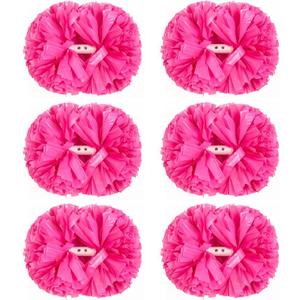 6Pcs Cheerleading Pom Poms Matte Metallic Foil Cheer Pompoms with Baton Handle, Kids Adults Team Spirit Cheering Stuff for Sports Games Carnival