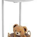 HDANI C Table End Table,Couch Table That Slide Under,Sofa Side Table in Living Room,White (Round)