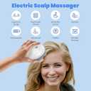Upgraded Electric Scalp Massager for Men Women, Handheld Cat Dog Pet Head Massager with 4 Massage Heads, 3 Speeds, Waterproof Massager for Soothing Muscles Joints, Hair Growth, Stress Relax