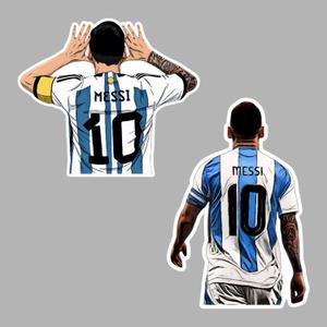 2 PCS Messi Stickers, Argentina Football Legend Decal Stickers, Messi 10 Vinyl Stickers for Water Bottles, Laptop Decals for Soccer Fans, Waterproof Sports Stickers (0102)