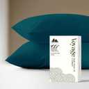 Mayfair Linen 100% Egyptian Cotton Pillow Cases Queen Size Set of 2 - Luxury 600 Series Voyage Collection Cotton Pillowcases (Teal), Soft & Cooling Sateen Weave Standard Size Hotel Pillow Covers