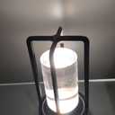 Portable Metal Table Lamp for Indoor/Outdoor ,Rechargeable Cordless LED Lamp, 3-Colour Infinitely Dimming Battery Powered Small Desk Lamp, Restaurant/Bedroom/Bar/Coffee Shop/Camping Light (Black)