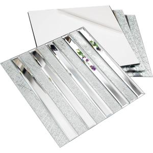Lovdeco Peel and Stick Mirror Strip Tile, 1.2 x 12 Inches Mirror Tiles for Kitchen Backsplash and Bathroom Wall (5 Pieces, 5 SQ.FT.)