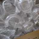Goodluck 120 Pack 12oz Stemless Ribbed Plastic Wine Glasses Gold Rim