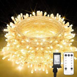 suddus Indoor String Lights with Remote, Warm White Fairy String Lights Plug in with Timer, 33FT 100 LED Twinkle Christmas Lights for Bedroom Tree Patio Garden Party Spring Outdoor Decoration