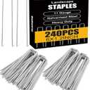 240 Pack Landscape Staples 6 Inch,11 Gauge Garden Landscape Staples, Galvanized Steel Garden Stakes, Heavy Duty Yard Ground Stakes for Gardening Plant Cover Weed Barrier Fence Lawn Tent