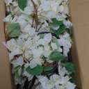 Briful 6ft White Bougainvillea Flower Garland Artificial Silk Floral Vine with Built-in Hook Faux Flower Garland for Backdrop Table Wall Wedding Party Home Decoration