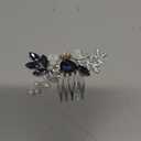 Catery Blue Rhinestone Bride Wedding Hair Comb Ceramic Flower Bridal Hair Clips Headpiece Hair Accessories for Women and Girls
