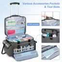 Trunab Medical Bag on Wheels with Detachable Trolley, Rolling Nurse Tote with Removable Dividers, First Responder Bag Empty with Adjustable Shoulder Strap for Nurse, Doctor