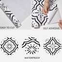 Sevalo Black White Peel and Stick Wallpaper Boho Contact Paper for Cabinets Black and White Geometric Contact Paper Self-Adhesive Removable Wallpaper Kitchen Drawer Liner Waterproof 17.5inW 197inL
