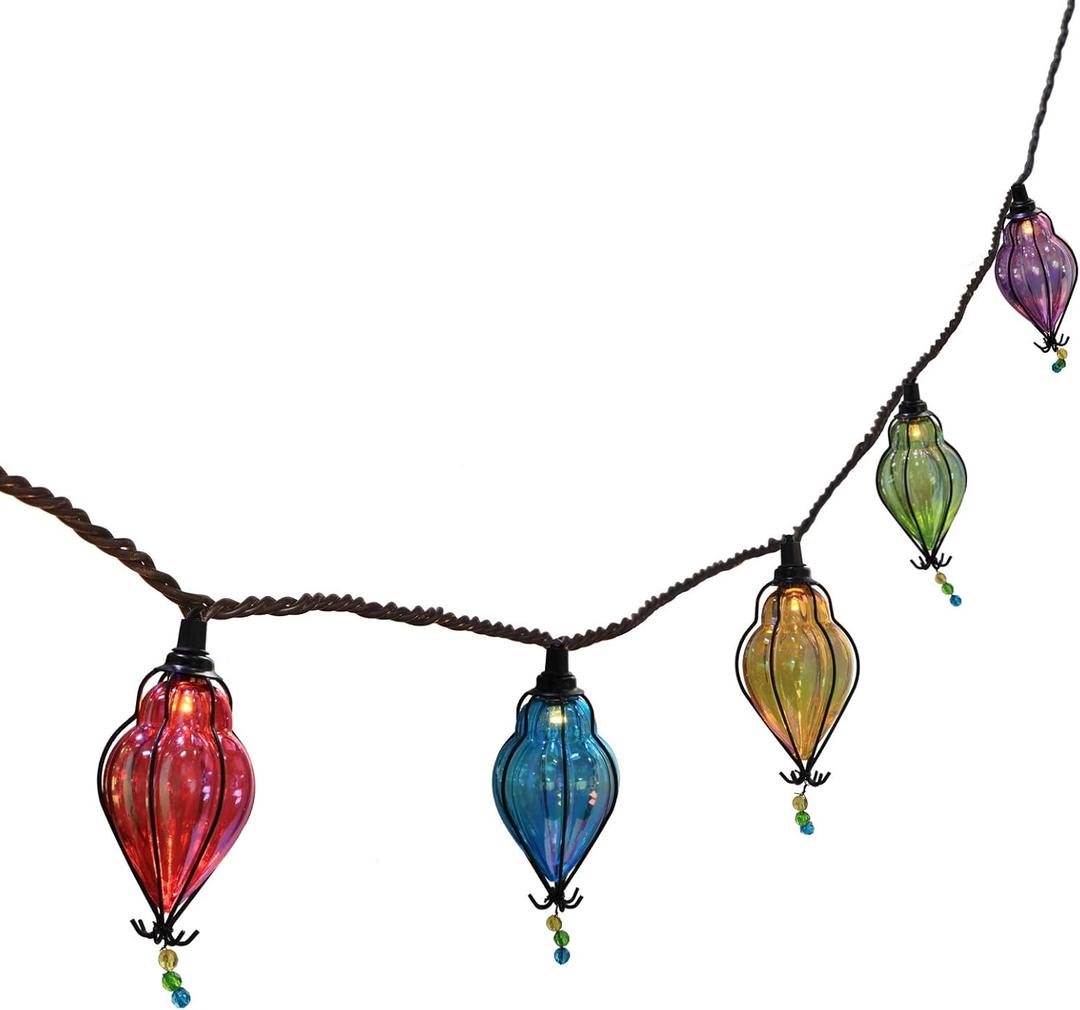 Multicolor - Decorative String Lights Plug in with 10 Bulbs Connectable, Indoor Outdoor Patio Lights for Party Wedding Bedroom Bistro Cottagecore Decor