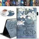 Case for Amazon Fire HD 10 Tablet 10.1 inch (9th/7th Generation, 2019/2017 Release) - Slim Lightweight PU Leather Stand Cover with Auto Wake/Sleep, Christian Quotes Bible Verse Psalm 46:10