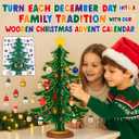 Christmas Advent Calendar 2025 Kids - 24 Days Christmas Countdown Calendar for Kids with Christmas Tree 36 Ornaments Bells Snowman Santa Decorations for Boys Girls Xmas Gift Tree