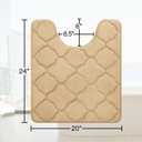 OLANLY Memory Foam Toilet Rugs U-Shaped 24x20, Ultra Soft and Absorbent Bathroom Rugs, Non-Slip, Comfortable, Machine Washable Contour Bath Mat for Toilet Base, Home Decor Accessories, Beige