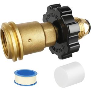 Universal Propane Tank Adapter Converts POL to QCC1 / Type 1 with Wrench, Male Propane Tank Adapter - Propane Hose Adapter Old to New Connection Type - POL to QCC Propane Connector
