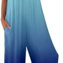 Womens Summer Casual Sleeveless Spaghetti Strap Boho Wide Leg Jumpsuits Rompers Dressy 2025 Trendy Outfits Clothes