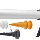 600ml Caulking Gun with Aluminum Barrel for 10oz/20oz Sausage Pack,10oz Cartridge and Bulk Application
