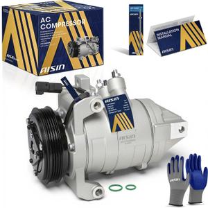 AISIN AFTERMARKET ACCFD-00060 Air Conditioner AC Compressor - Compatible with Ford F-150 2011-2014, Transit-150 250 350 HD 2015-2019, Expedition Lincoln Navigator 2015-2017 - 3.5L 3.7L