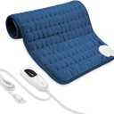 24"X20" Electric Heating pad with 6 Heat Settings, Auto Shut Off, Dark Blue Dry Electric Heating for Back Neck Knee Arms Legs Shoulder Heat Pads for Christmas Birthday Father's Day Mother's Day